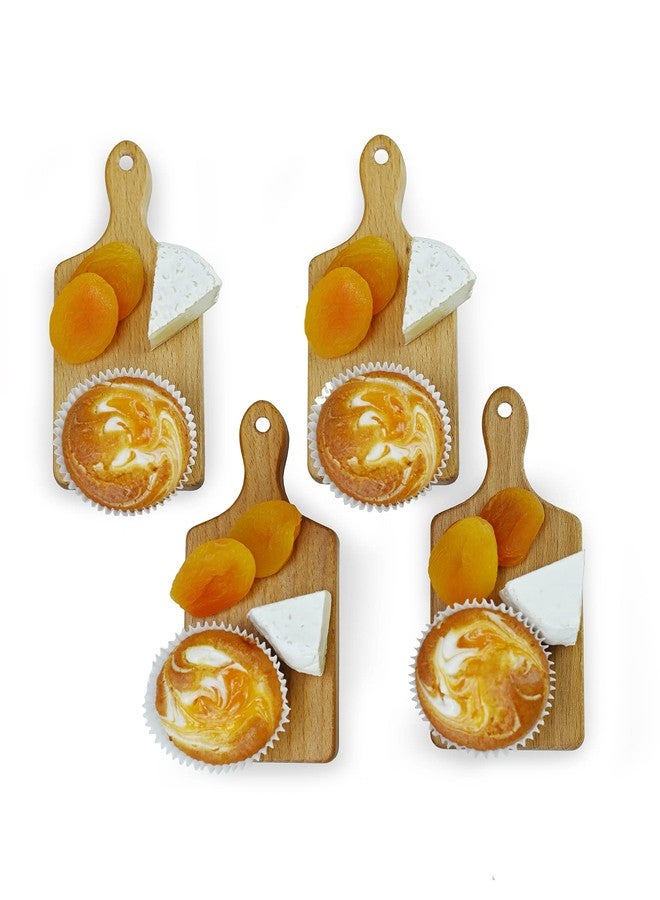 Woodla Mini Charcuterie Boards - 6-Pack Beech Wood 5.9″ × 2.75″ Personal Cheese & Dessert Paddles, Blank for Engraving or Painting - Image 2